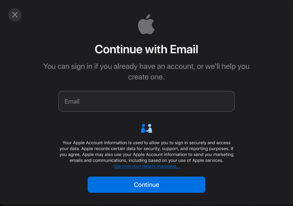 Sign In or Create an Apple ID